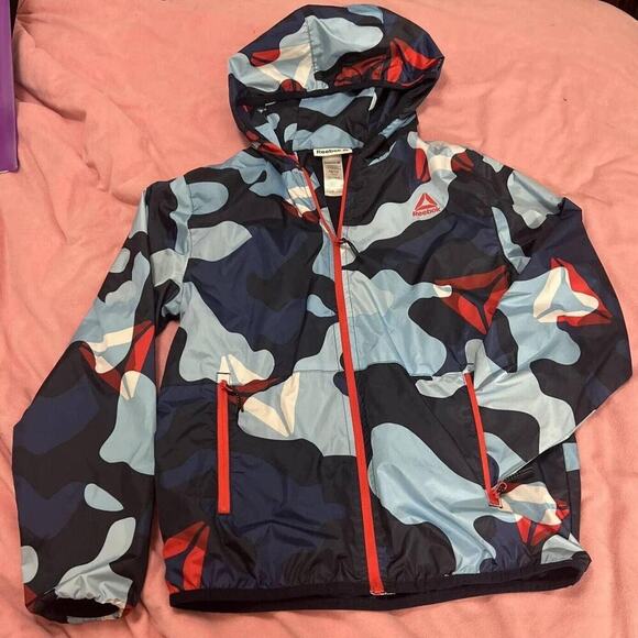 JACKET Big Kids Reebok Windbreaker, Blue & Red, Size L- 10/12. - Picture 6 of 7